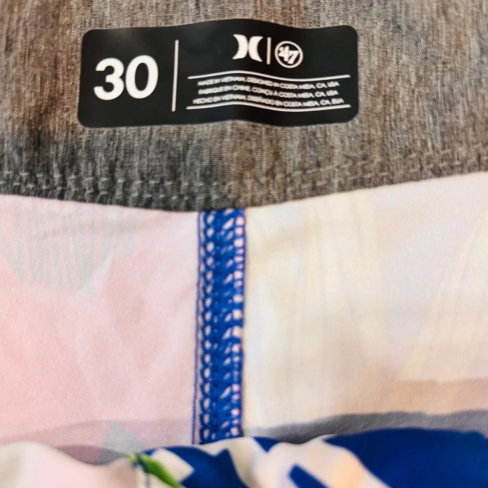 Hurley 47 Brand LA Dodgers Phantom Board Shorts Mens 30 Tropical Floral Blue